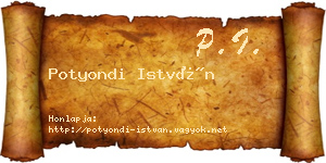 Potyondi István névjegykártya
